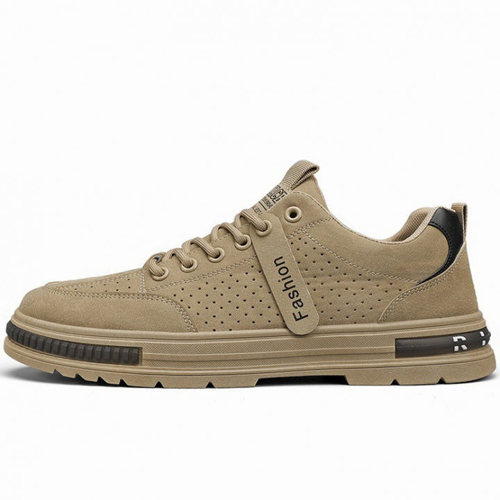 Herren Lässige Veloursleder-Sneaker mit perforiertem Obermaterial und robuster Profilsohle Drune