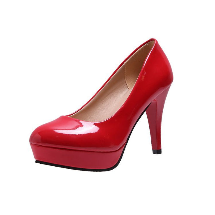 Damen nan Plateau-Pumps mit glänzendem Lack und hohem Stilettoabsatz Drune