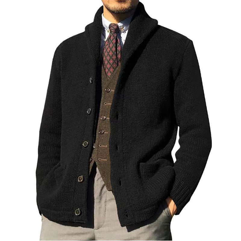 Herren Strickjacke mit modernem Stehkragen und praktischen Knöpfen Drune