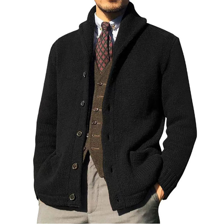 Herren Strickjacke mit modernem Stehkragen und praktischen Knöpfen Drune
