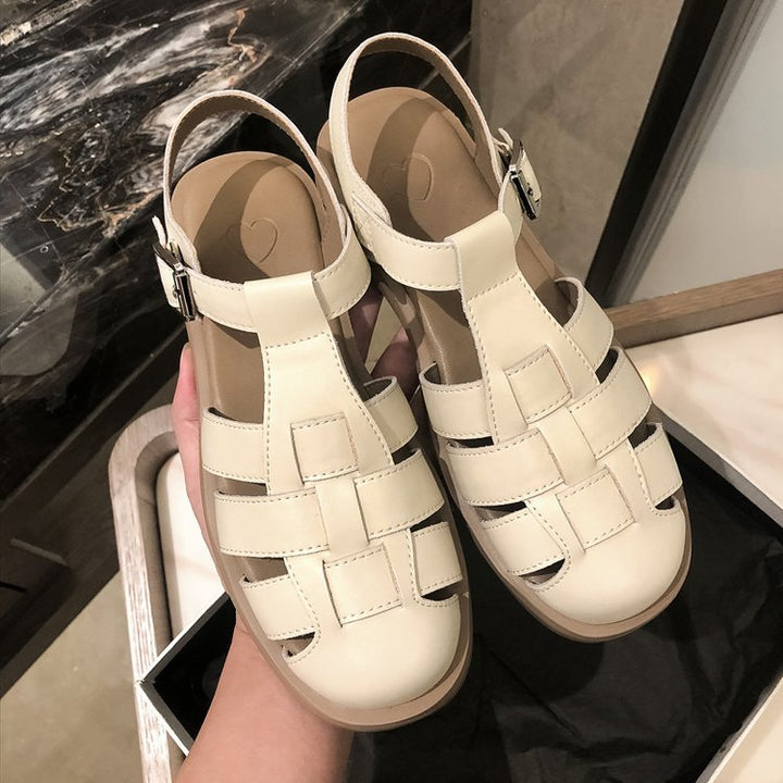 Damen elegante Sandalen mit raffiniertem geflochtenem Design und komfortablem Fußbett Drune