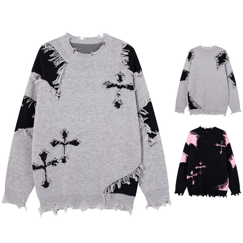 Damen Modischer Grobstrickpullover mit einzigartigem Zopfmuster Drune