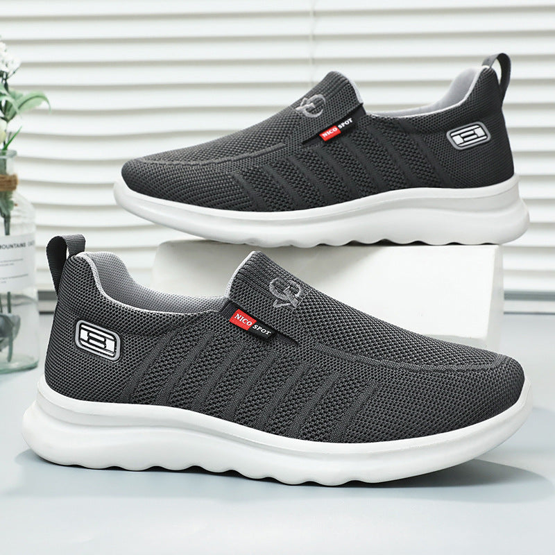 Herren nan atmungsaktiver Slip-On Strick-Freizeitschuh mit elastischem Einstieg, gepolsterter Komfortsohle und rutschfester Wellenlaufsohle Drune