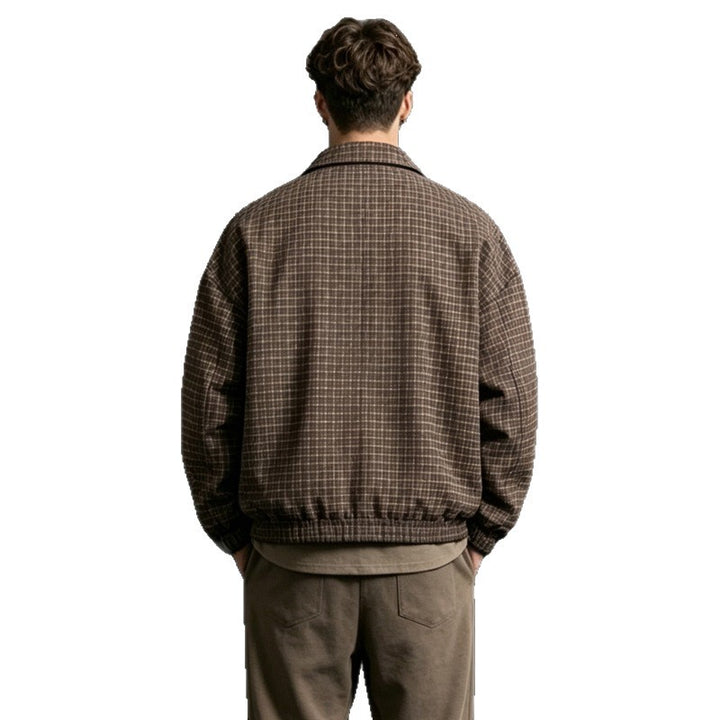 Herren Karierte Utility Jacke Drune
