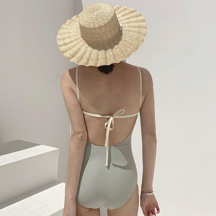 Damen Eleganter Hoch geschnittener Schwimmanzug Drune