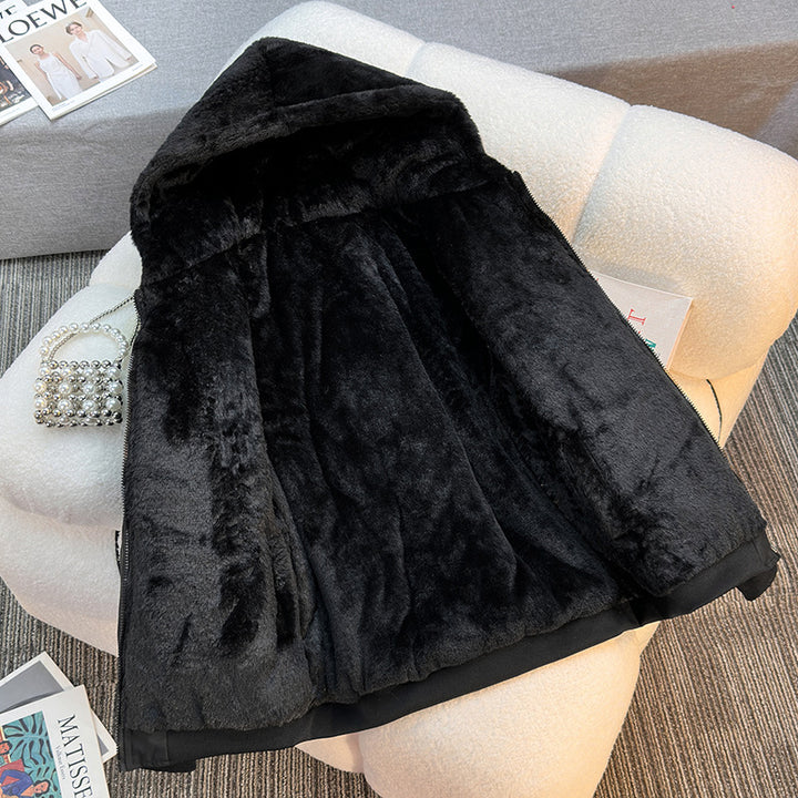 Damen Fleecegefütterte Kapuzenjacke mit Wendeoption Drune