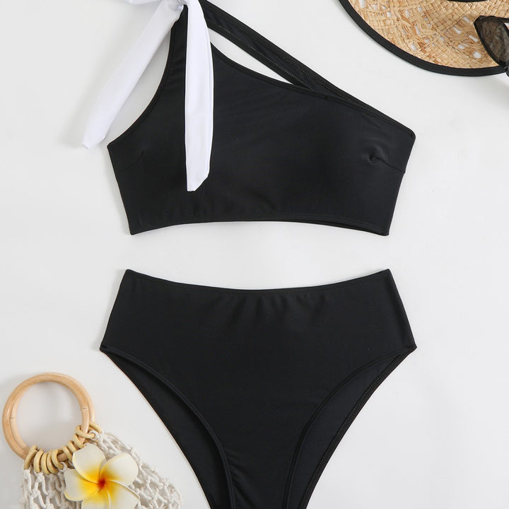 Damen Einseitiger Bikini mit dekorativer Schleife Drune