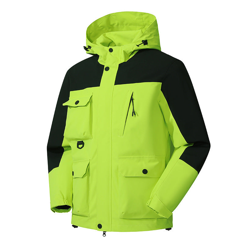 Herren technische Outdoorparka mit Kapuze, wasserabweisender Shell und Mehrfachtaschen Drune