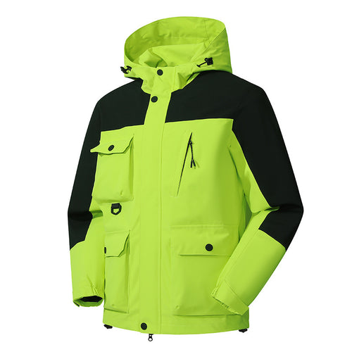 Herren technische Outdoorparka mit Kapuze, wasserabweisender Shell und Mehrfachtaschen Drune