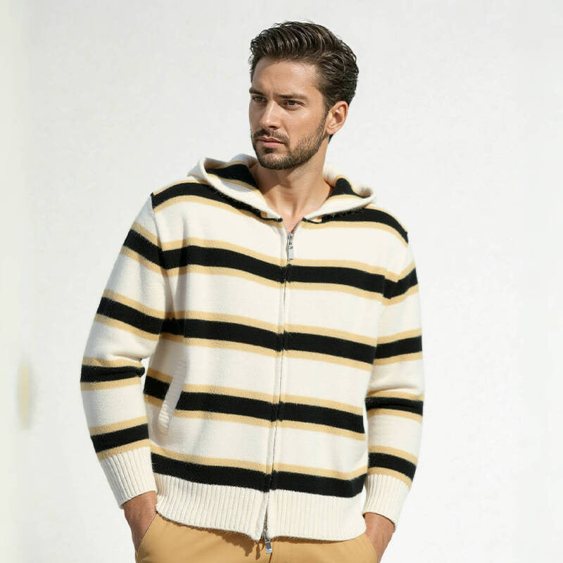 Herren Kapuzenjacke mit modernen Streifen und praktischen Taschen Drune