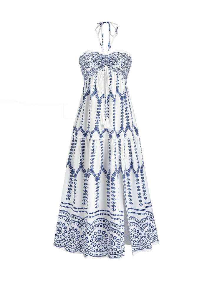 Damen Boho Maxikleid mit Trägern Drune