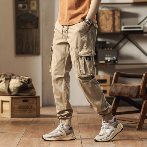 Herren Cargo-Jogger im technischen Utility-Design mit elastischem Tunnelzugbund und Mehrfachtaschen Drune