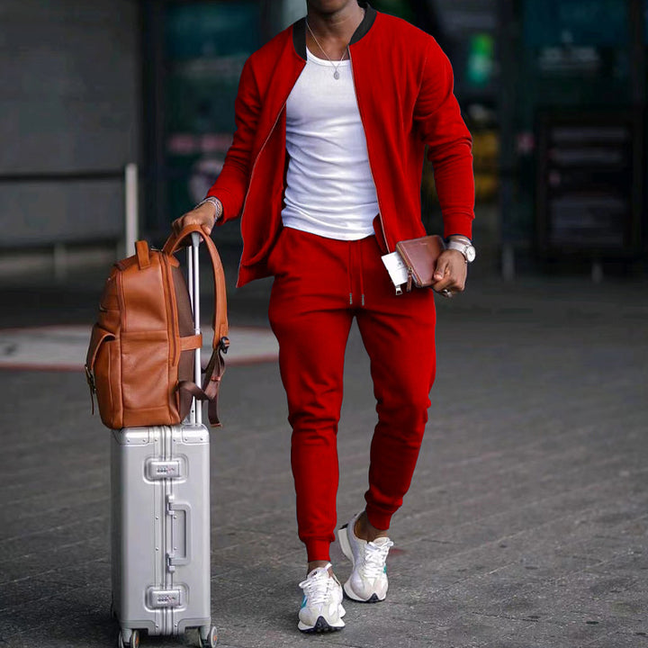 Herren Sportliches Freizeit-Set aus atmungsaktivem Material mit Reißverschluss und praktischen Taschen Drune