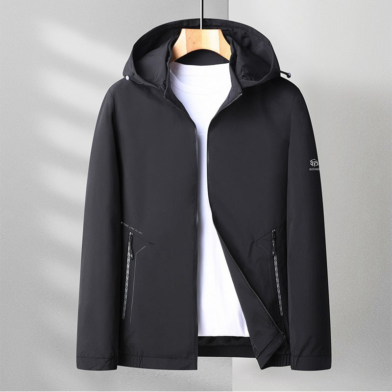 Herren Leichte Kapuzenjacke im urbanen Travel-Style mit Dreiviertelärmeln Drune