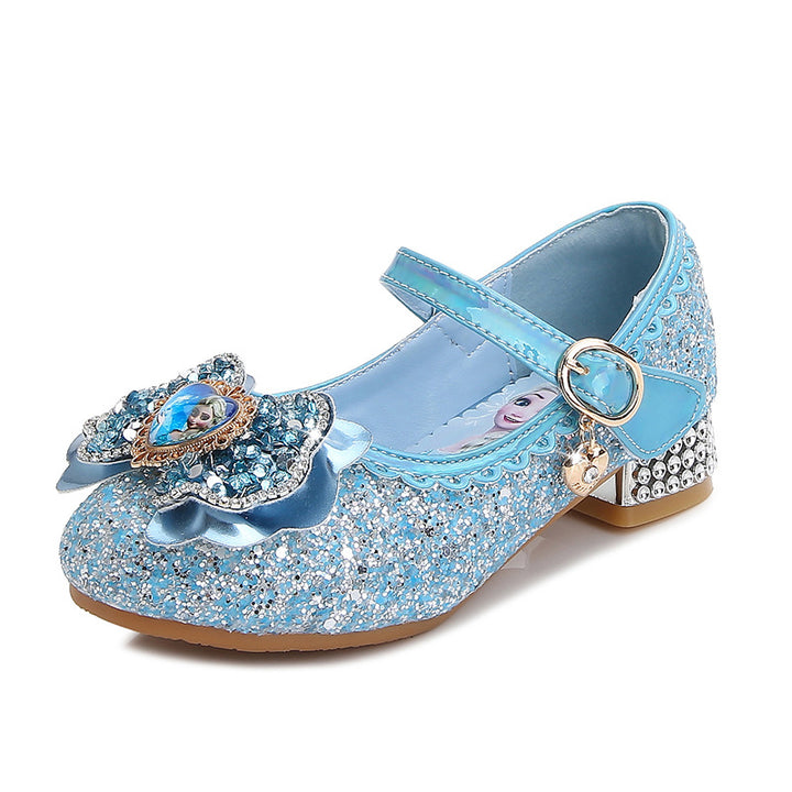 Mädchen Festliche Glitzer Ballerinas mit Blumenapplikation Drune