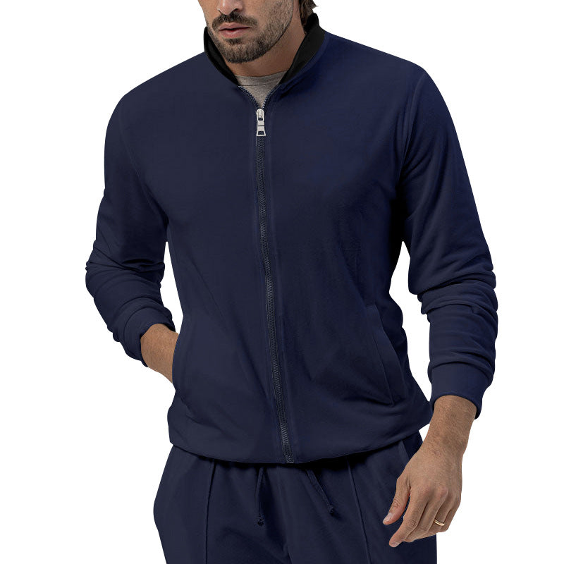 Herren Atmungsaktive Zip-Jacke mit hohem Kragen und seitlichen Taschen Drune