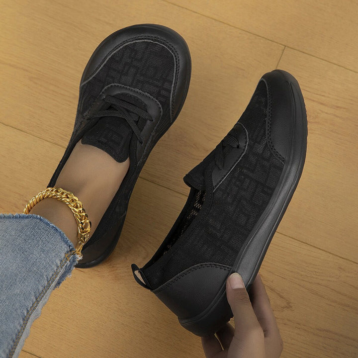 Damen leichte atmungsaktive Slip-On Sneaker mit Netzeinsatz Drune