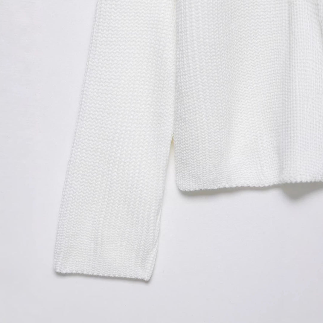 Damen Grobgestrickter kurzgeschnittener Rollkragenpullover im Boxy‑Schnitt Drune