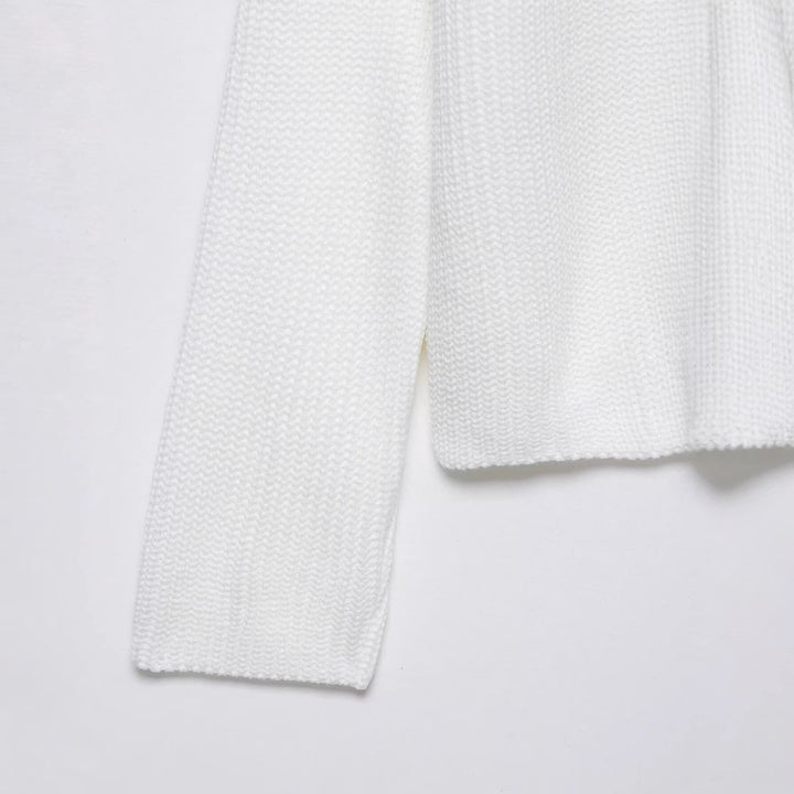 Damen Grobgestrickter kurzgeschnittener Rollkragenpullover im Boxy‑Schnitt Drune