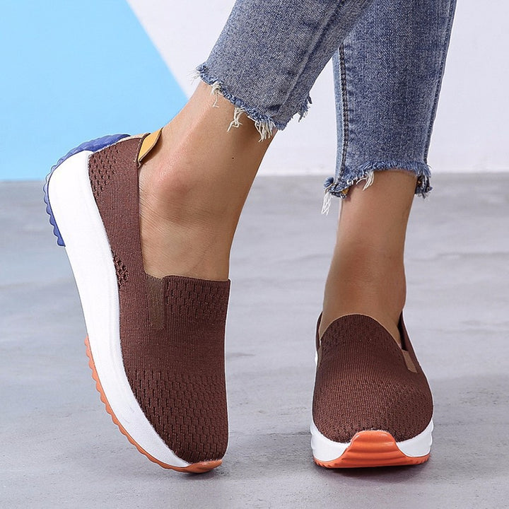 Damen Slip-On Plateausneaker mit gestricktem Obermaterial Drune