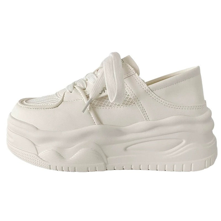 Damen Plateau-Wedge-Sneaker mit atmungsaktiven Mesh-Einsätzen und skulptierter Komfortsohle Drune
