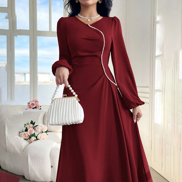 Damen Elegantes Maxikleid mit besonderem Ausschnitt Drune
