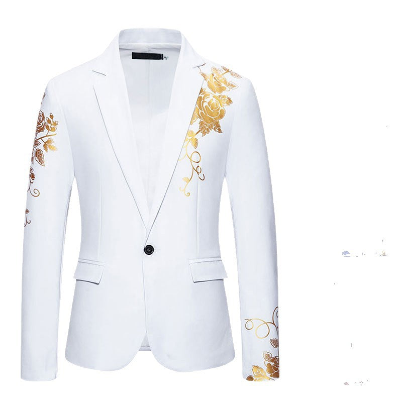 Herren nan eleganter taillierter Smoking-Blazer mit floraler Verzierung Drune