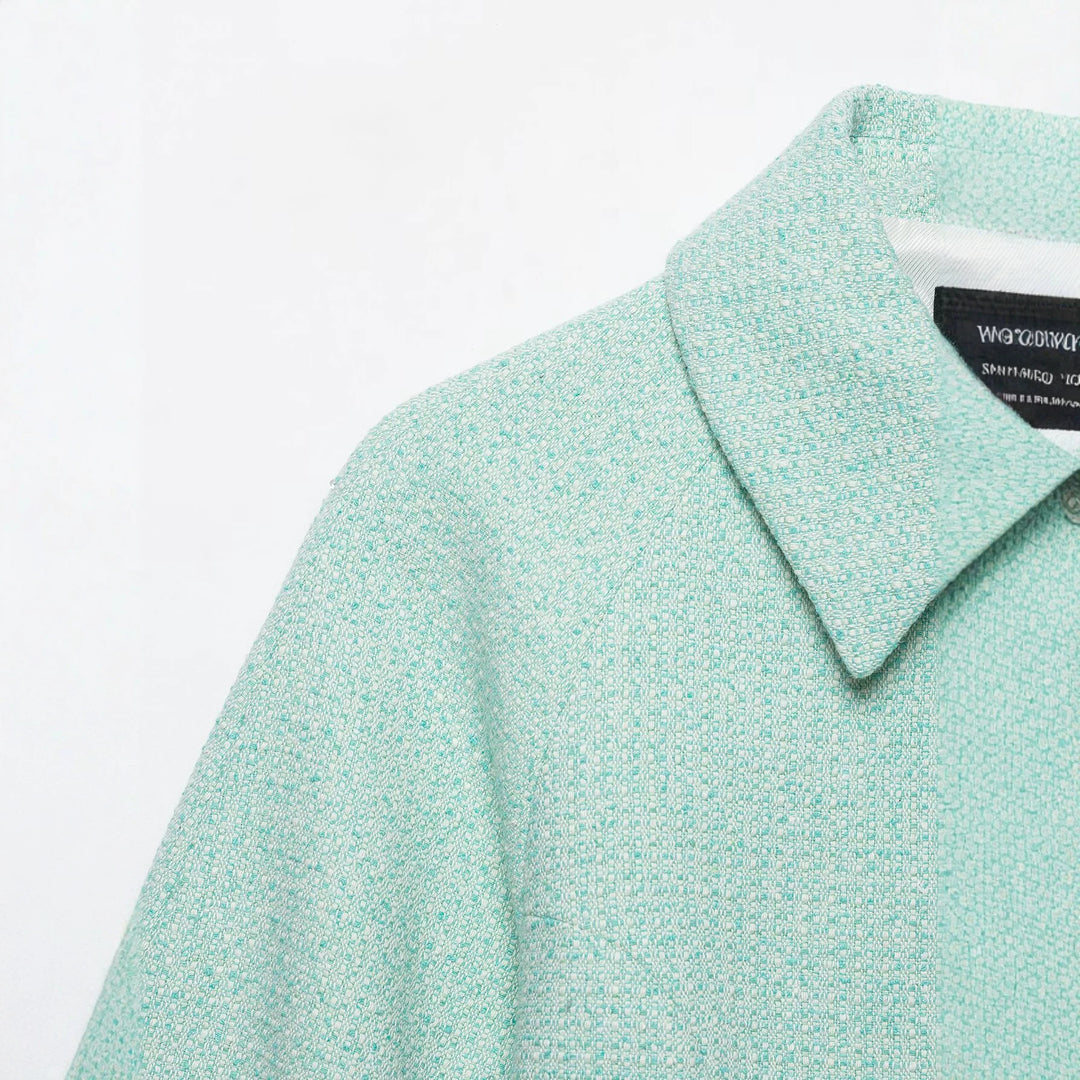 Damen Kurzblouson aus Bouclé mit verdecktem Reißverschluss und Umschlagmanschetten Drune