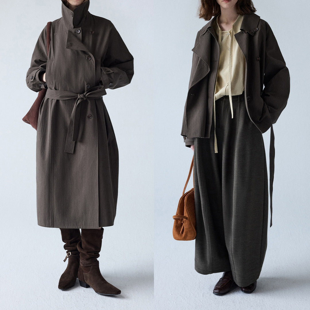 Damen Modische und lässige Jacke mit hohem Kragen Drune