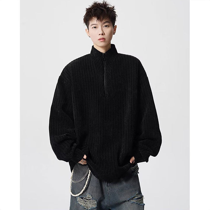 Damen Oversized Sweatshirt mit Stehkragen Drune