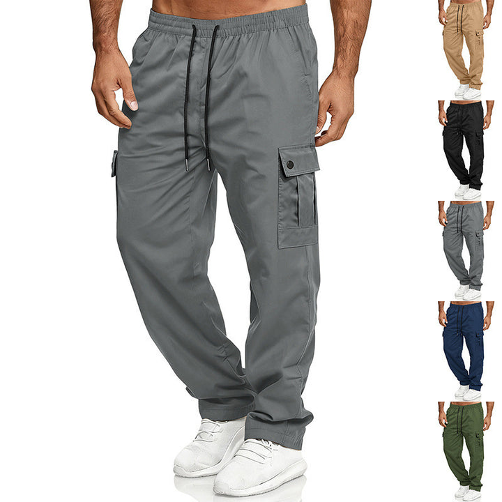 Herren Cargo-Freizeit-Hose mit elastischem Bund, Kordelzug und Pattentaschen Drune