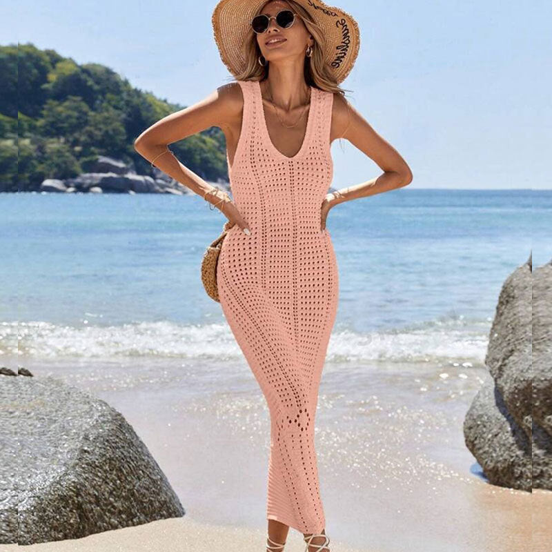 Damen gehäkeltes Sommer-Maxikleid Drune