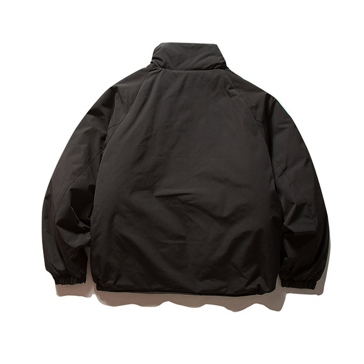 Unisex Boxy Wattierte Übergangsjacke mit hohem Stehkragen, elastischen Bündchen und aufgesetzten Klappentaschen Drune