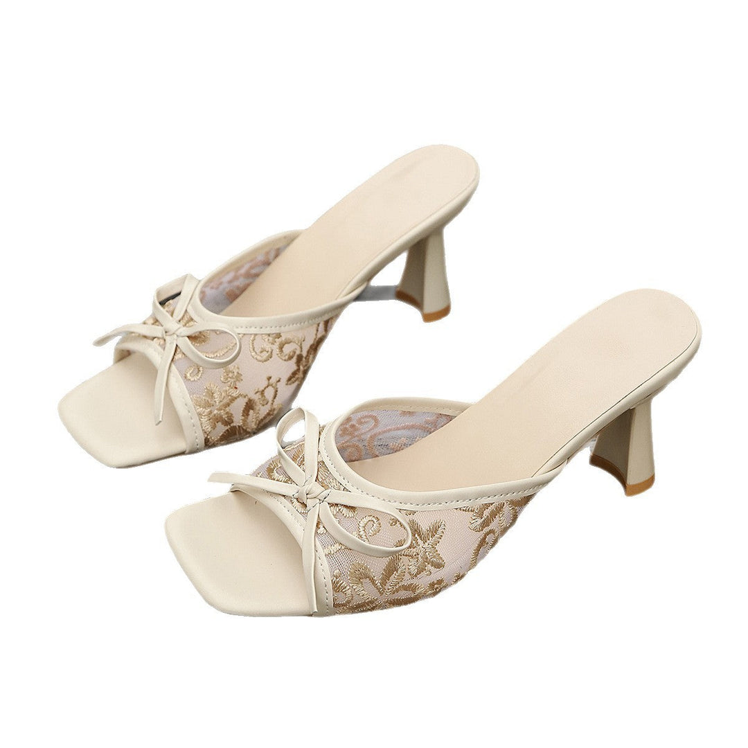 Damen Slip-On Sandalen mit elegantem Riemen und modischem Schleifen-Detail Drune