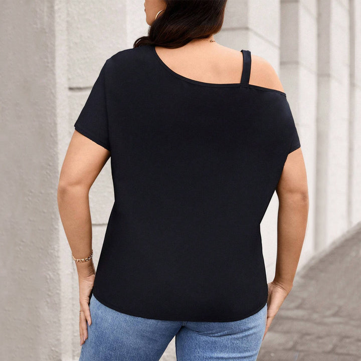 Damen asymmetrisches Oberteil mit modischem Schulterdesign Drune