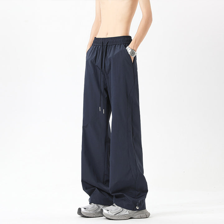 Damen Weite High‑Waist Loungehose mit elastischem Bund, Tunnelzug und Wide‑Leg-Schnitt Drune