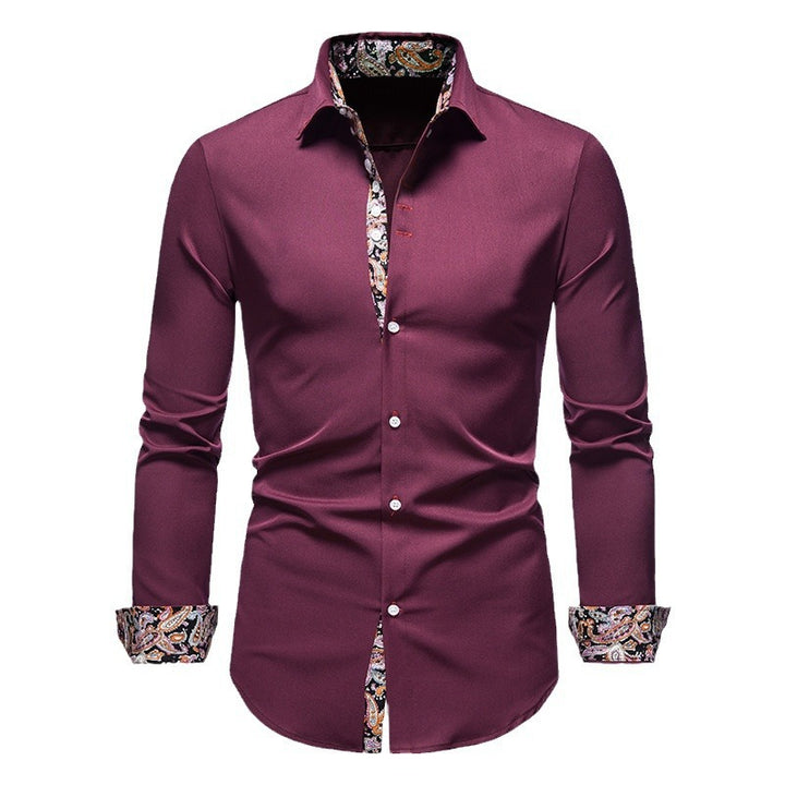 Herren Langarmhemd mit modernem Paisley-Muster und exklusiven Details Drune