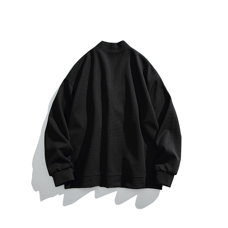 Herren weit geschnittene Kimono-Jacke im Hanfu-Stil mit Kordelverschlüssen und aufgesetzten Taschen Drune