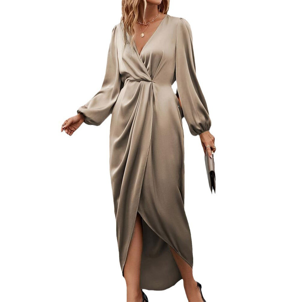 Damen elegantes und fließendes Maxikleid Drune