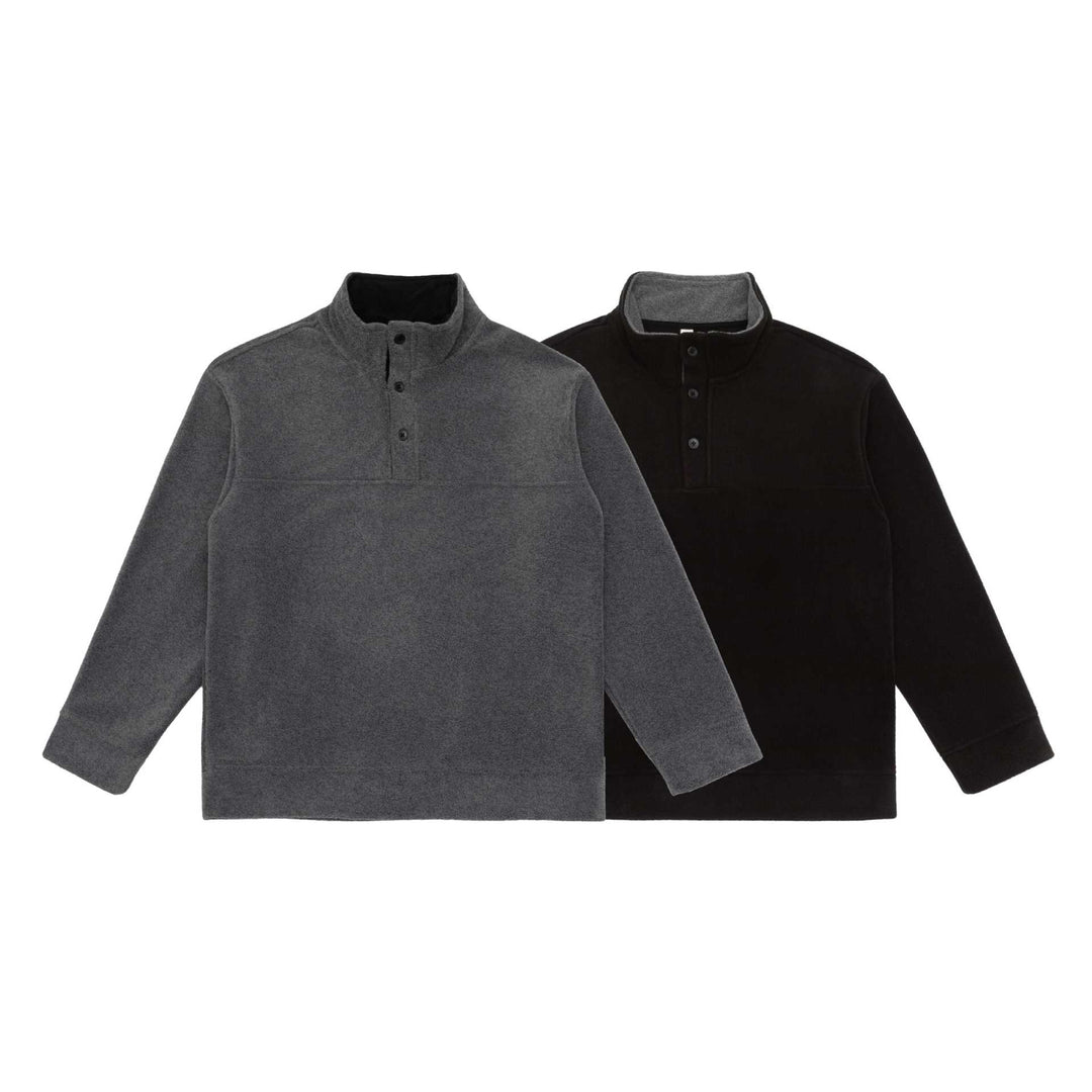 Unisex Fleece-Halbzip-Pullover mit Troyerkragen und Kängurutasche Drune