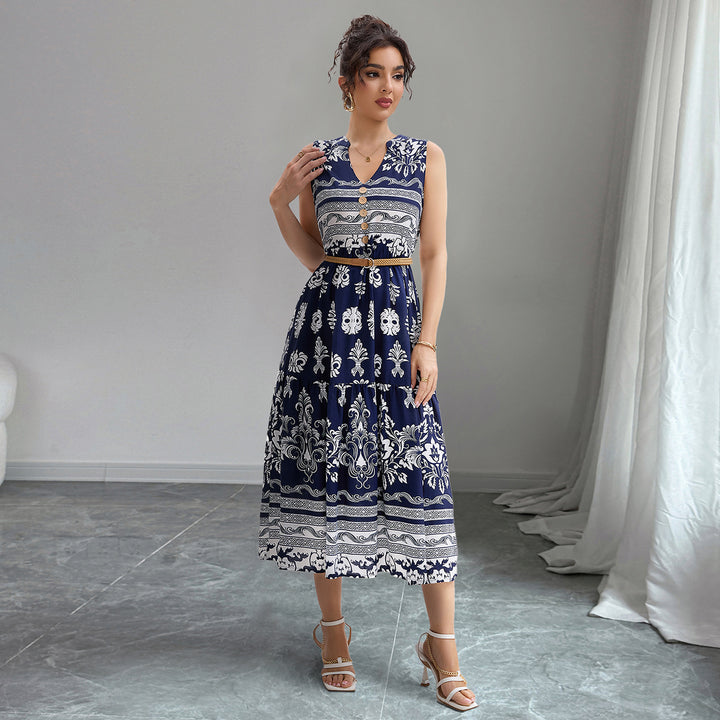 Damen Midikleid mit floralen Mustern Drune