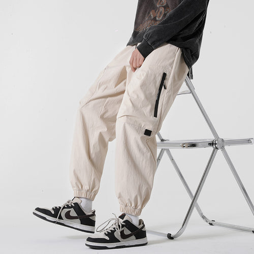 Herren Baggy-Tech-Cargo-Hose mit Ripstop‑Nylon, Knieabnähern & elastischem Bündchen Drune