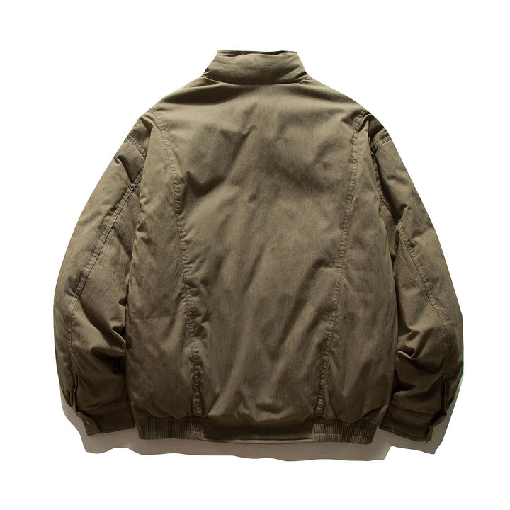 Herren Kurz geschnittene isolierte Blousonjacke im Field‑Look mit hohem Stehkragen und Pattentaschen Drune