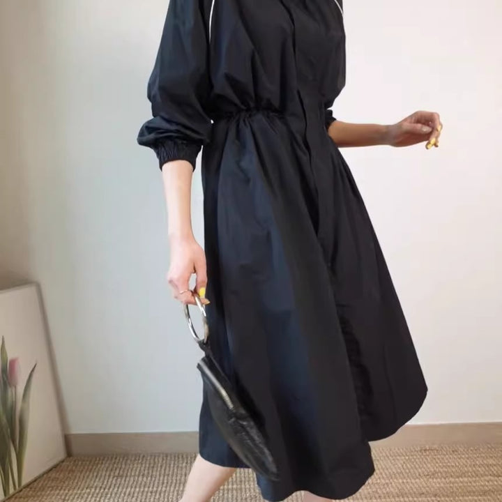 Damen Leichter Windbreaker-Mantel mit taillierendem Tunnelzug und Raglanärmeln Drune