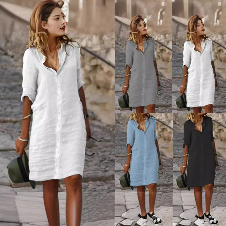 Damen lässiges Hemdkleid mit schicken Details Drune