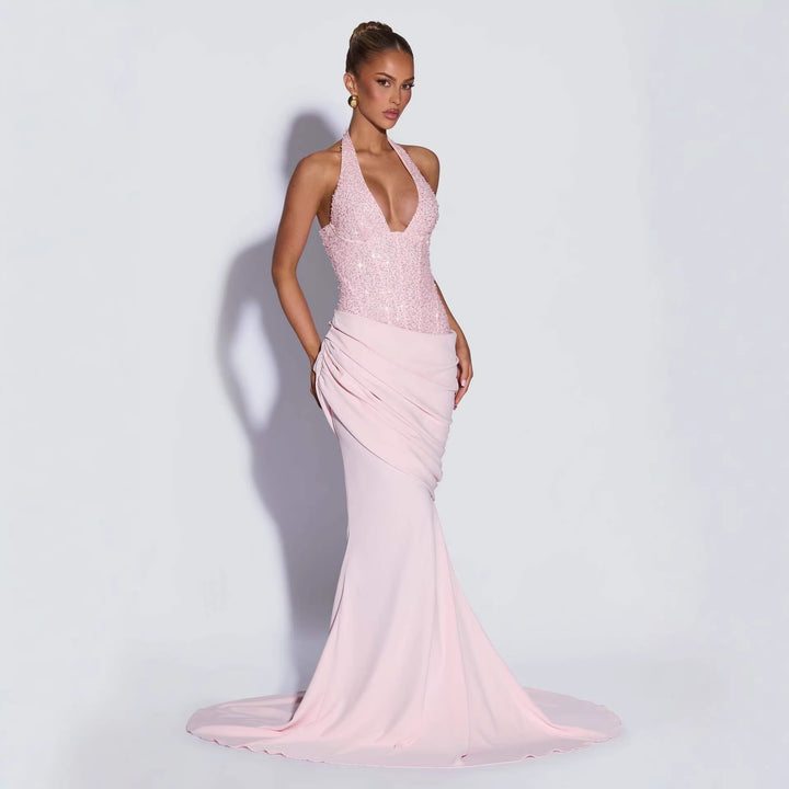 Damen Glänzendes Abendkleid mit figurbetontem Schnitt und schimmernden Pailletten Drune