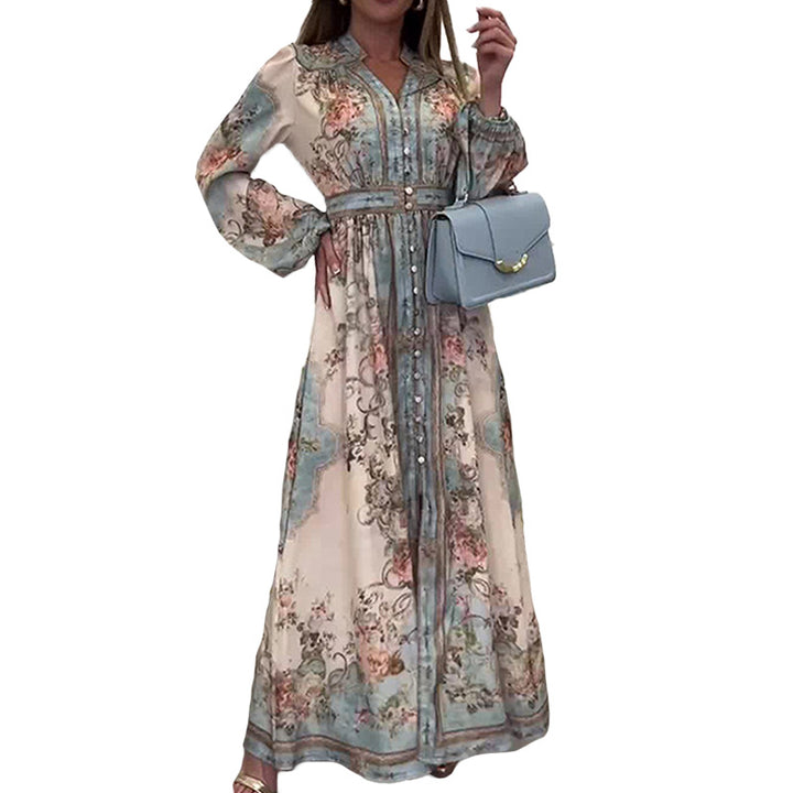 Damen Elegantes Maxikleid mit floralen Mustern Drune