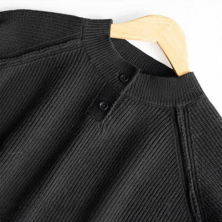 Herren Grobstrickpullover mit Knopfdetails Drune