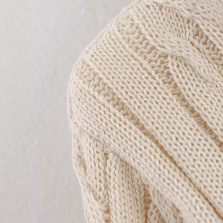 Damen Strickpullover mit klassischem Stehkragen und zeitlosem Zopfmuster Drune