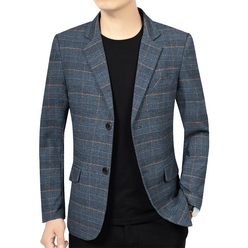 Herren Kariertes Slim-Fit Sakko Drune